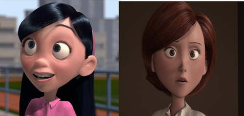 Mynd av figurunum Violet og Helen úr ‘The Incredibles’